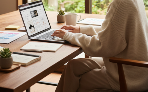 パソコン作業してる様子